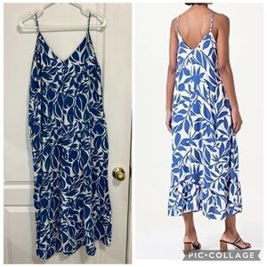 TP Blue and White Floral jumpsuit wide leg Dress